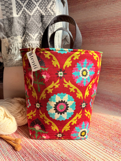 Calypso Hope Basket, –Handmade USA Floral Knitting & Crochet Tote