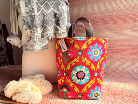 Calypso Hope Basket, –Handmade USA Floral Knitting & Crochet Tote