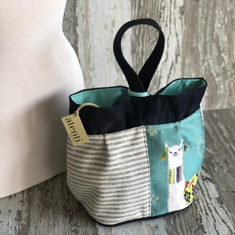 Mamallama Tall Caddy– Handmade USA Yarn & Notions Organizer, Atenti Project Bag