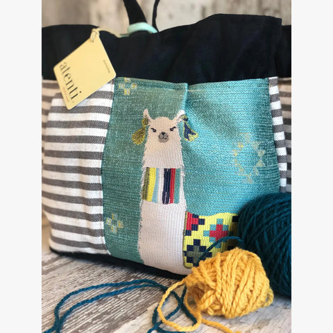 Mamallama Tall Caddy– Handmade USA Yarn & Notions Organizer, Atenti Project Bag