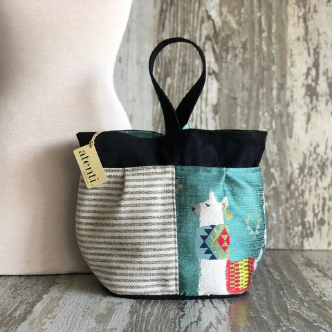 Mamallama Tall Caddy– Handmade USA Yarn & Notions Organizer, Atenti Project Bag