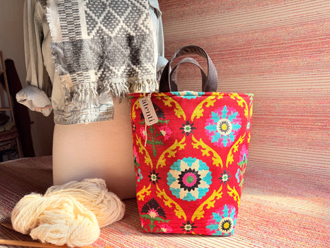 Calypso Hope Basket, –Handmade USA Floral Knitting & Crochet Tote