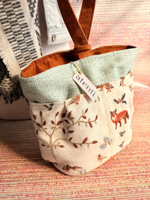 Foxy Tall Caddy – Handmade USA Floral Yarn & Notions Organizer - Atenti 