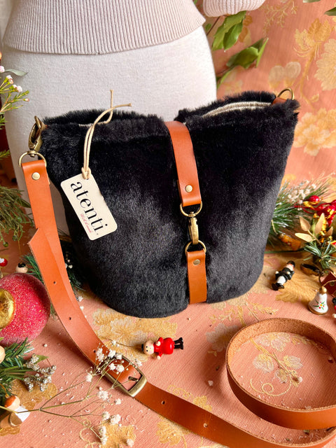 Midnight Mink Halle Bucket Bag