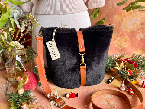 Midnight Mink Halle Bucket Bag