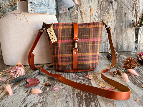 Scottie Halle Bucket Bag- Atenti Handmade USA Crossbody with Leather Strap