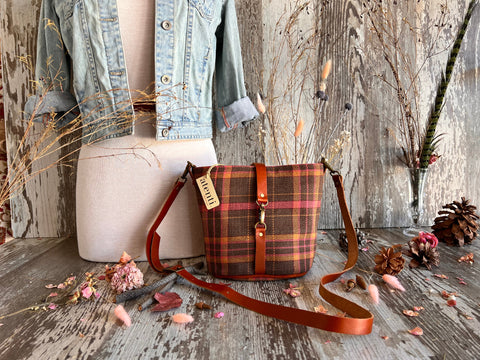 Scottie Halle Bucket Bag- Atenti Handmade USA Crossbody with Leather Strap