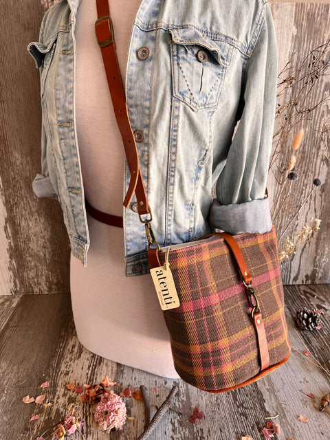 Scottie Halle Bucket Bag- Atenti Handmade USA Crossbody with Leather Strap