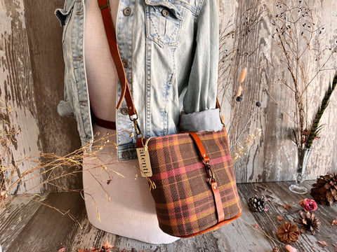 Scottie Halle Bucket Bag- Atenti Handmade USA Crossbody with Leather Strap