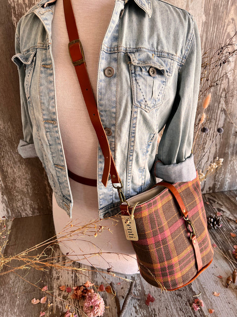 Scottie Halle Bucket Bag- Atenti Handmade USA Crossbody with Leather Strap