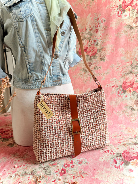Tally Fifi- Atenti Handmade USA Handbag with Leather Crossbody