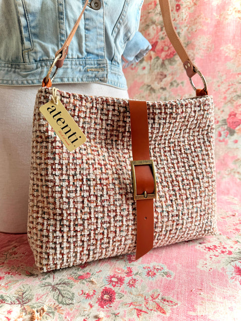 Tally Fifi- Atenti Handmade USA Handbag with Leather Crossbody