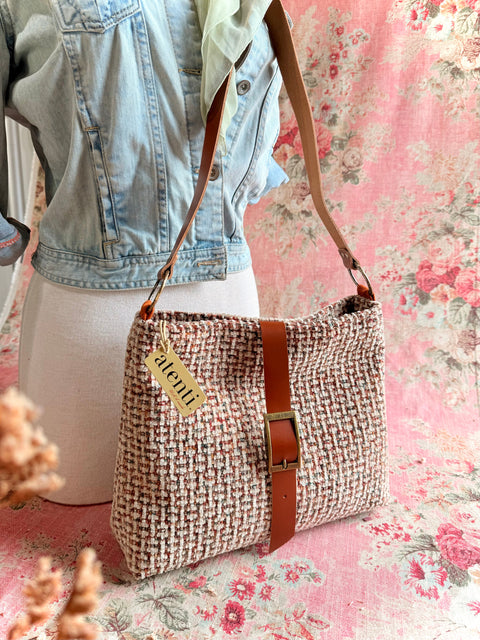 Tally Fifi- Atenti Handmade USA Handbag with Leather Crossbody