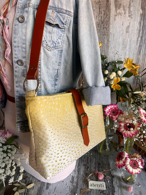Gila Fifi- Atenti Handmade USA Handbag with Leather Crossbody