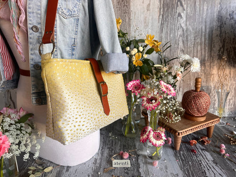 Gila Fifi- Atenti Handmade USA Handbag with Leather Crossbody