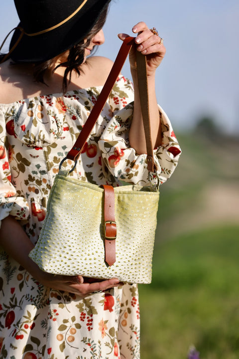 Gila Fifi- Atenti Handmade USA Handbag with Leather Crossbody