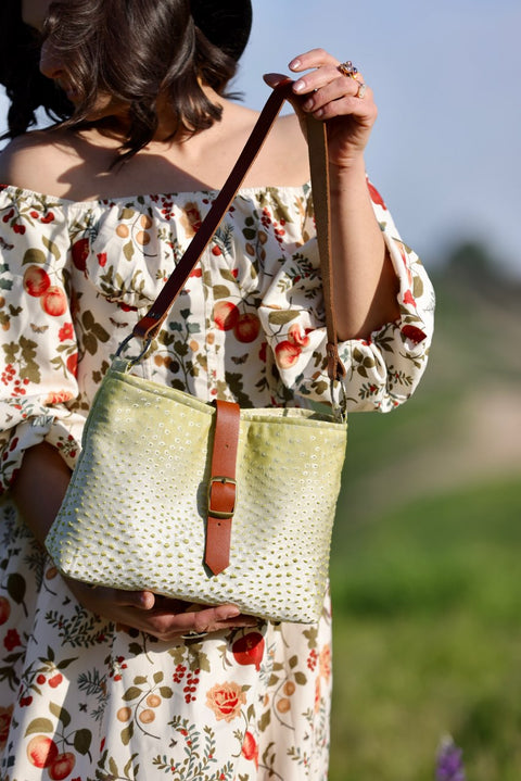 Gila Fifi- Atenti Handmade USA Handbag with Leather Crossbody