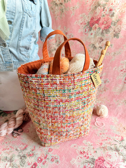 Daphne Hope Basket, –Handmade USA Floral Knitting & Crochet Tote