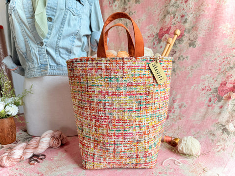 Daphne Hope Basket, –Handmade USA Floral Knitting & Crochet Tote