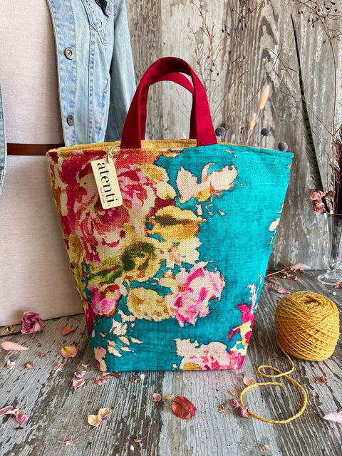Blossoms Blue Hope Basket, Project Bag
