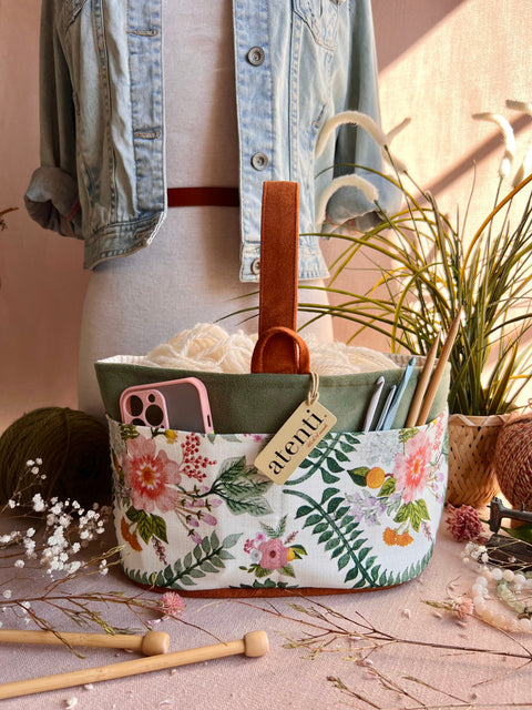 Florence Caddy– Handmade USA Yarn & Notions Organizer, Atenti Project Bag