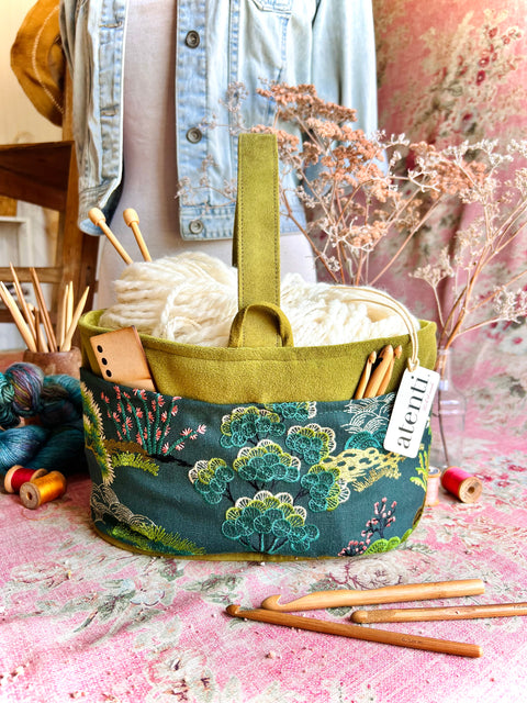 Zen Caddy– Handmade USA Embroidered Yarn & Notions Organizer