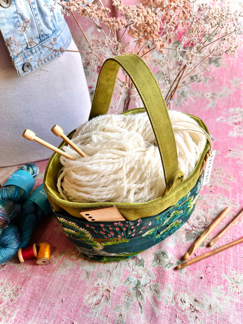 Zen Caddy– Handmade USA Embroidered Yarn & Notions Organizer