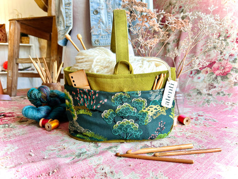 Zen Caddy– Handmade USA Embroidered Yarn & Notions Organizer