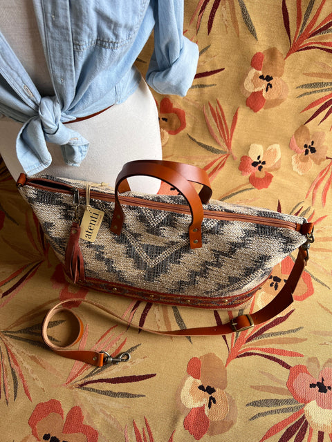 Chaparral Buddy Bag– Atenti USA Handmade, Carryall Leather Handle & Crossbody Strap Bag