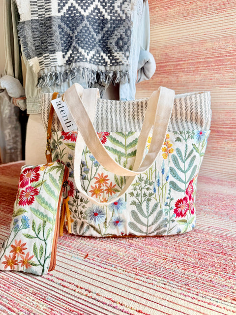 The Wildflower Project Tote- Needle Arts/Craft Carryall, Atenti USA Handmade