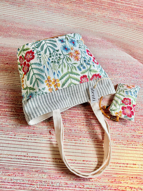 The Wildflower Project Tote- Needle Arts/Craft Carryall, Atenti USA Handmade