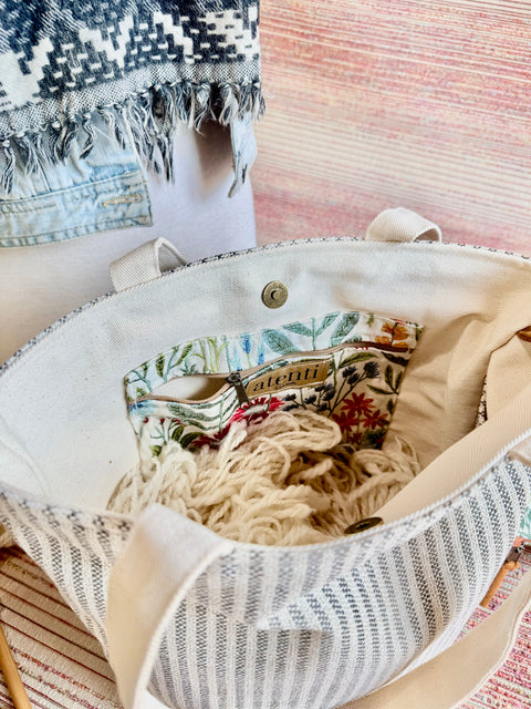 The Wildflower Project Tote- Needle Arts/Craft Carryall, Atenti USA Handmade