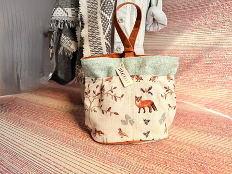 Foxy Tall Caddy – Handmade USA Floral Yarn & Notions Organizer - Atenti 