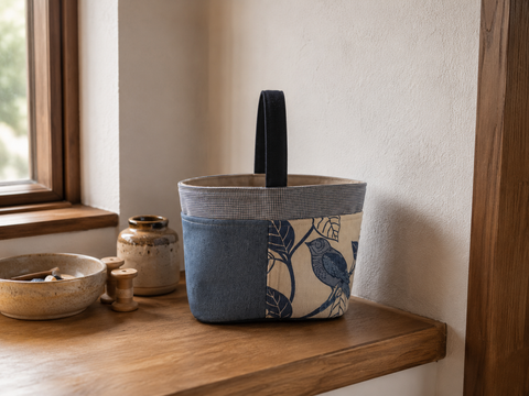 Indigo Garden Bird  "The Perfect Caddy" by Atenti USA Handmade
