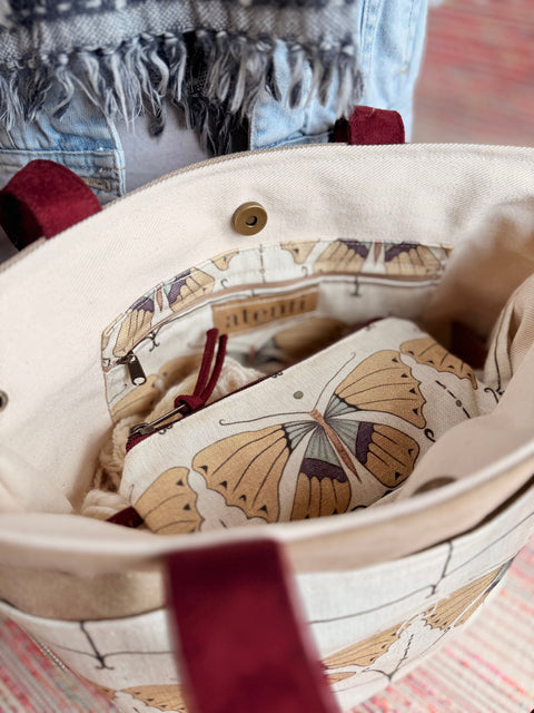 The Flutter Project Tote- Needle Arts/Craft Carryall, Atenti USA Handmade