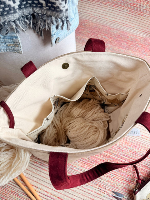 The Flutter Project Tote- Needle Arts/Craft Carryall, Atenti USA Handmade