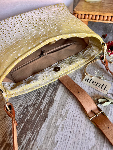 Gila Fifi- Atenti Handmade USA Handbag with Leather Crossbody