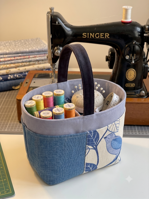Indigo Garden Bird  "The Perfect Caddy" by Atenti USA Handmade