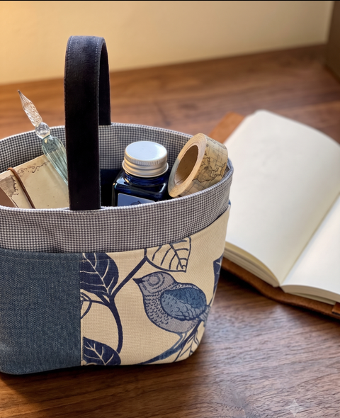 Indigo Garden Bird  "The Perfect Caddy" by Atenti USA Handmade