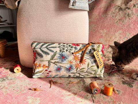 Wildflower Tall Tool Pouch - Atenti USA Made Embroidery Floral