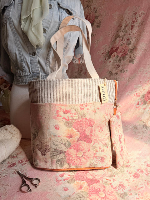 The Rosewood Project Tote- Needle Arts/Craft Carryall, Atenti USA Handmade