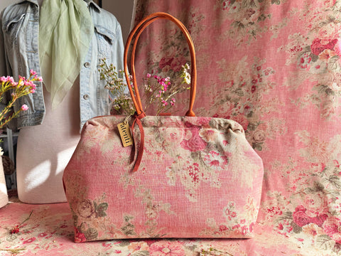 Rosewood Pioneer, Atenti USA Handmade, Floral Mary Poppins Snap Frame Bag