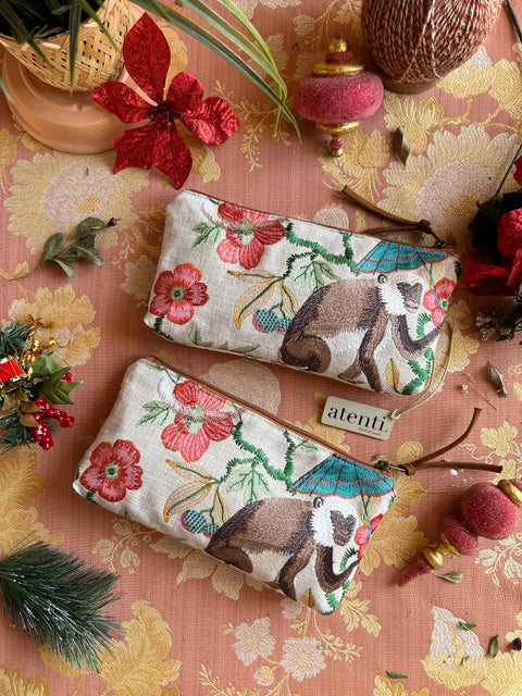 Monkey Tall Tool Zipper Pouch Pouch