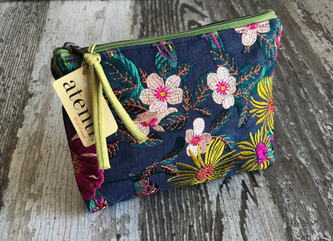 Flora Tall Caddy– Handmade USA Embroidered Floral Yarn & Notions Organizer, Atenti Project Bag