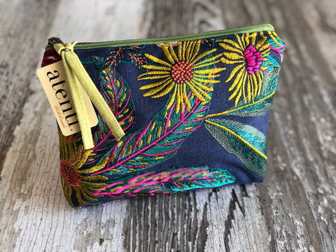 Flora Tall Caddy– Handmade USA Embroidered Floral Yarn & Notions Organizer, Atenti Project Bag