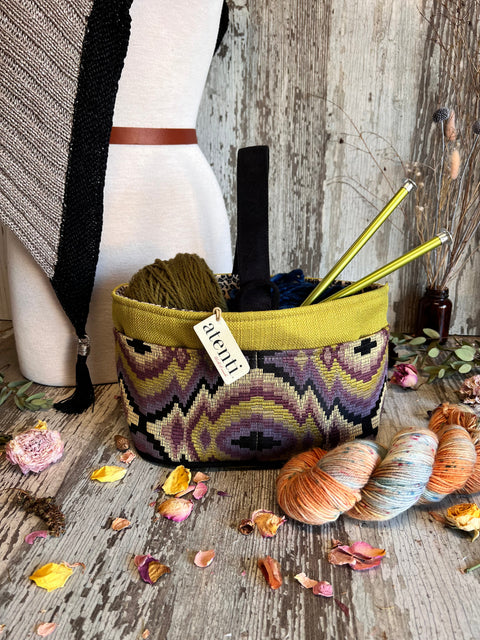 Ziggy Purple Caddy– Handmade USA Yarn & Notions Organizer, Atenti Project Bag