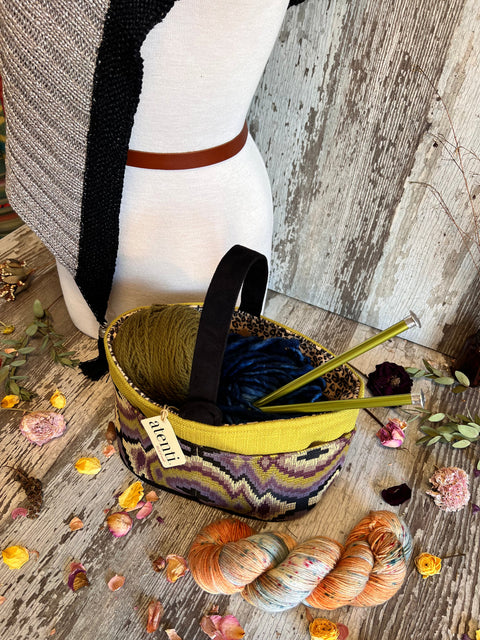 Ziggy Purple Caddy– Handmade USA Yarn & Notions Organizer, Atenti Project Bag