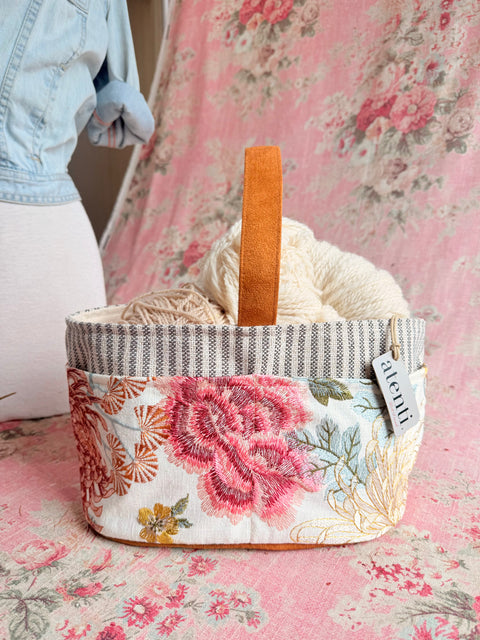 Primrose Caddy – Handmade USA Floral Yarn & Notions Organizer - Atenti 