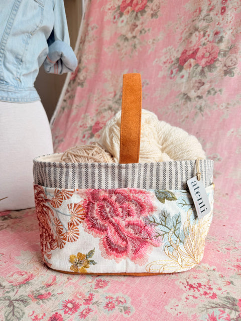 Primrose Caddy – Handmade USA Floral Yarn & Notions Organizer - Atenti 