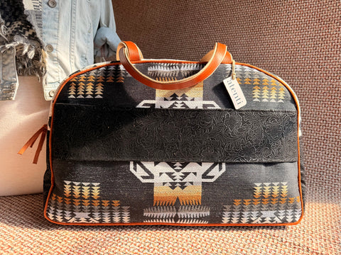 Midnight Mesa Western Overnighter Bag,  Atenti USA Handmade Weekender